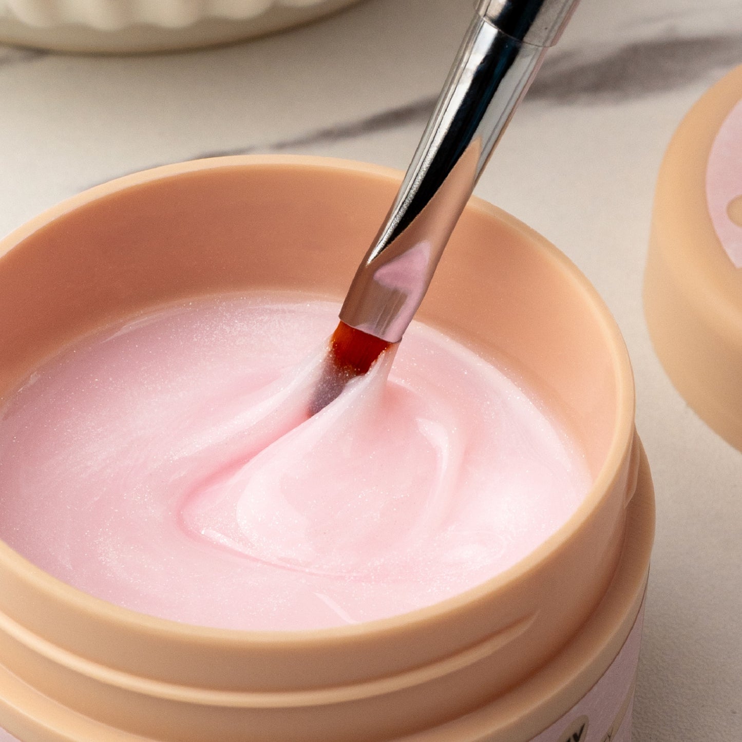 BUILDER GEL SHIMMER MILK SOFT PINK INOCOS VISCOSITÉ MOYENNE 50GR