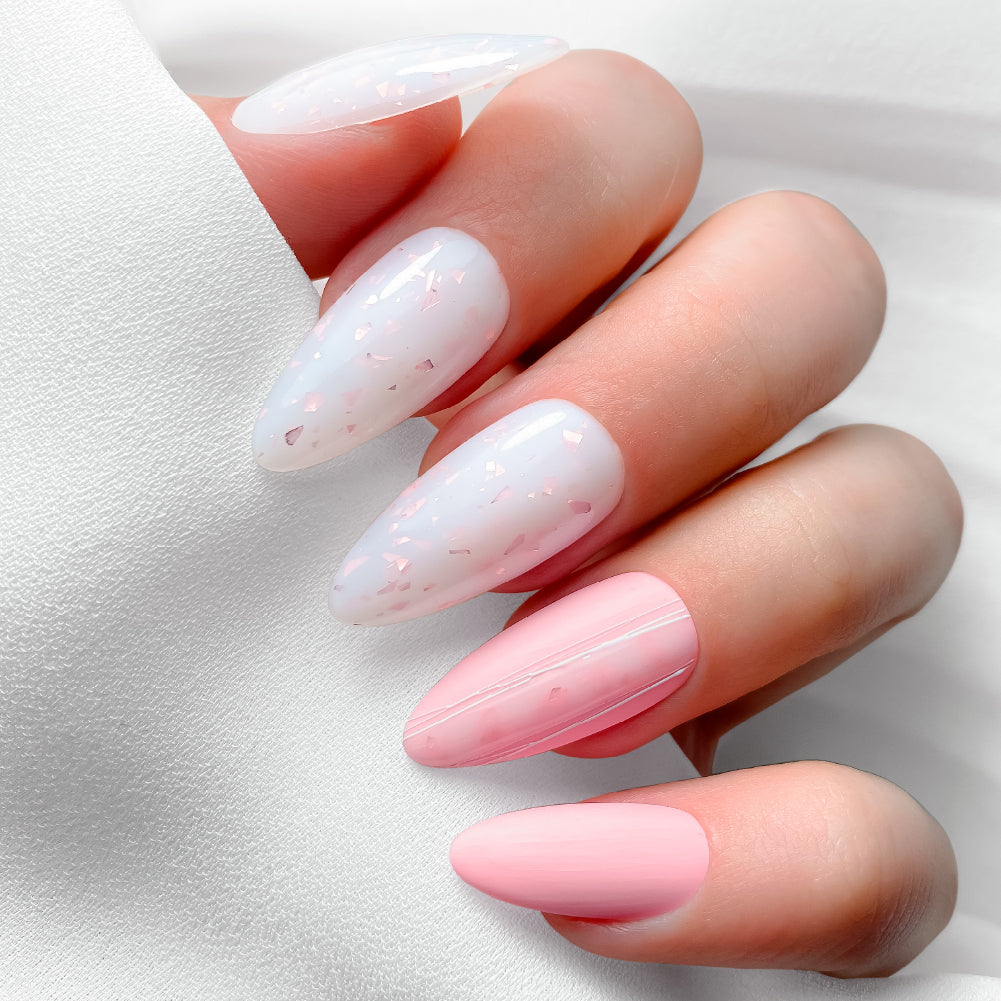Base "Potal Branco leitoso e flocos rosa" INOCOS - 15ml