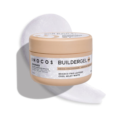 BUILDER GEL SHIMMER INOCOS COOL MILK WHITE VISCOSITÉ MOYENNE 50GR
