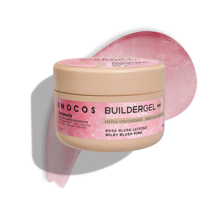 BUILDER GEL SHIMMER  MILKY BLUSH PINK INOCOS VISCOSITÉ MOYENNE 50GR