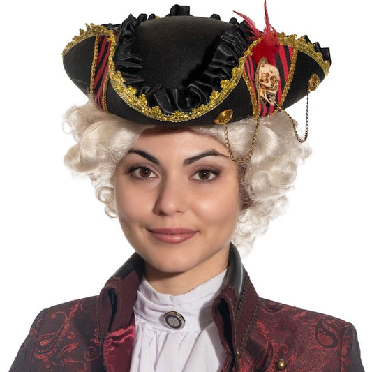 Chapeau Tricorne de Pirate de Luxe pour Femme