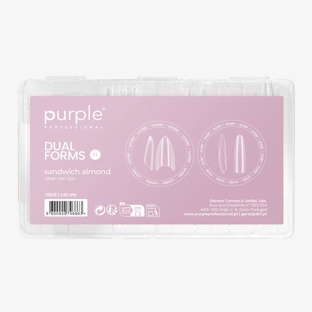 Capsules - Dual Forms F1 Sandwich Almond Nail Tips - P1668