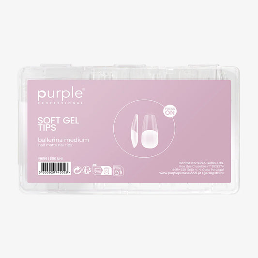Soft gel tips press on - Ballerine medium half (600 units) - P1696