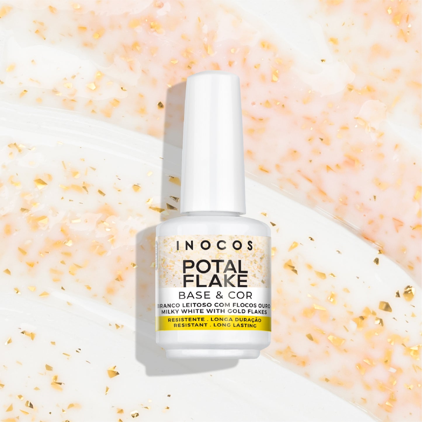 Base "Potal Branco leitoso e flocos ouro" INOCOS - 15ml