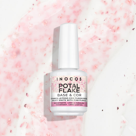 Base "Potal Branco leitoso e flocos rosa" INOCOS - 15ml