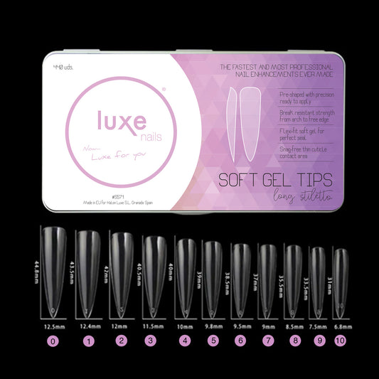 Soft gel Tips Long Stiletto (440 uds.)