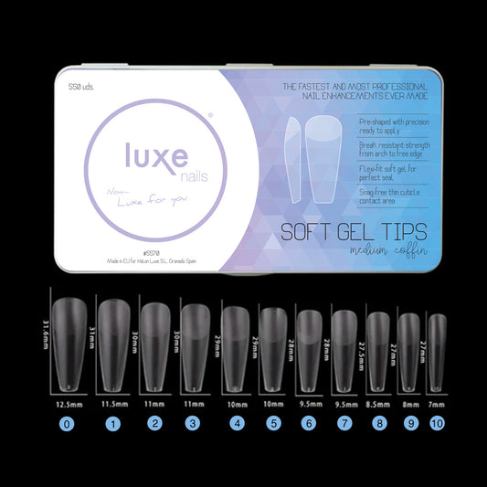 Soft gel Tips Medium Coffin (550 uds.)